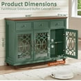 thumbnail image 2 of Joaxswe 48''Wide Buffet Credenzas, Large Dining Sideboard with 3 Drawers & Glass Doors, Wood Coffee Bar Cabinet, Green, 2 of 9