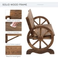 thumbnail image 4 of Outsunny Wooden Wagon Wheel Bench Rustic Design 2 Seater Garden Outdoor Chair High Back Loveseat, 4 of 10