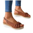 thumbnail image 3 of Daznico Sandals Women,Sandals Large Size Rope Bow Wedge Casual Sandals For Women,Orthopedic Sandals for Women,Summer Sandals for Women 2024(Color:Brown,Size:8), 3 of 8