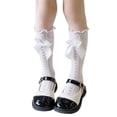 thumbnail image 2 of D-GROEE 2Pcs Women Calf Socks,Fashion Wavy Lace Hollow Calf Mesh Socks Ladies Girl Princess Campus Dance Socks, 2 of 7