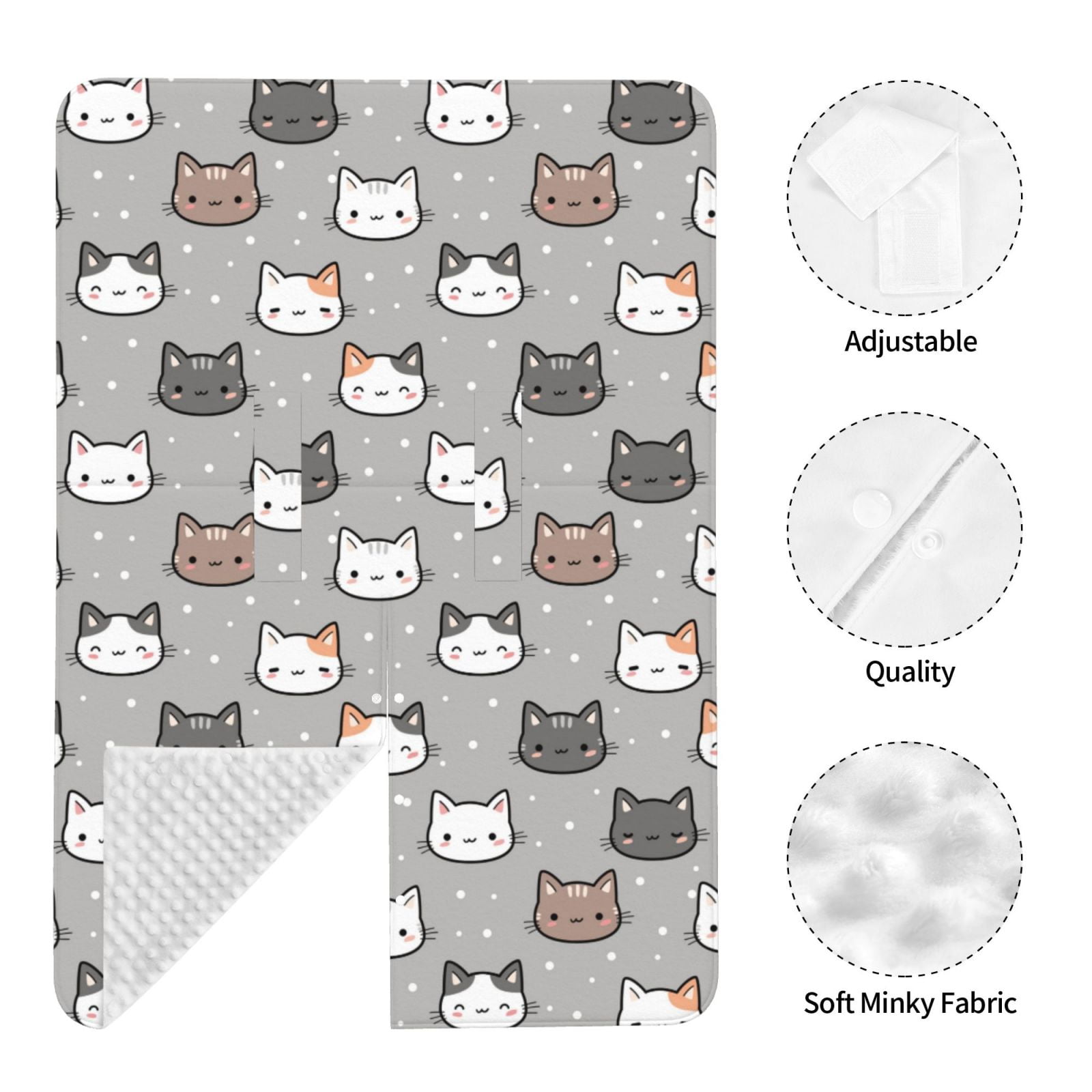 Car Seat Cover Baby - Elegant Cartoon Cute Cat Face Breathable Infant Car Seat Cover for Baby Carseat, Lightweight Comfort Baby Essentials Must Haves Newborn Stuff for Girl Boy