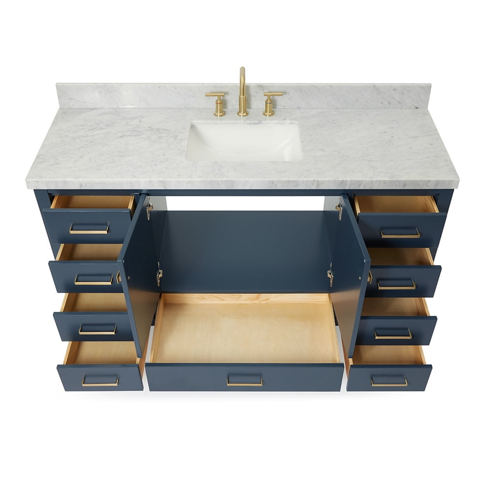 Ariel A061SCWRVOESP Cambridge 60" Free Standing Single Basin Vanity Set - Brown
