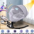 thumbnail image 3 of JieC Baby Swing for Newborns - Electric Motorized Infant Swing with Bluetooth Music, 12 Preset Melodies & Remote,Gray, 3 of 7