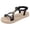 2Black, variant on Women's Flat Sandals Summer Bohemia Braided Beaded Beach Shoes Elastic Ankle Strap Sandals
