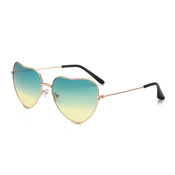 Gafas de sol Qarigey Lentes Coloridas Montura Metálica Unisex Verde sobre Amarillo