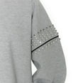 thumbnail image 3 of Women's Gameday Couture Ash Washington Commanders Rhinestone Drop Shoulder Oversized Fleece Pullover Sweatshirt, 3 of 3