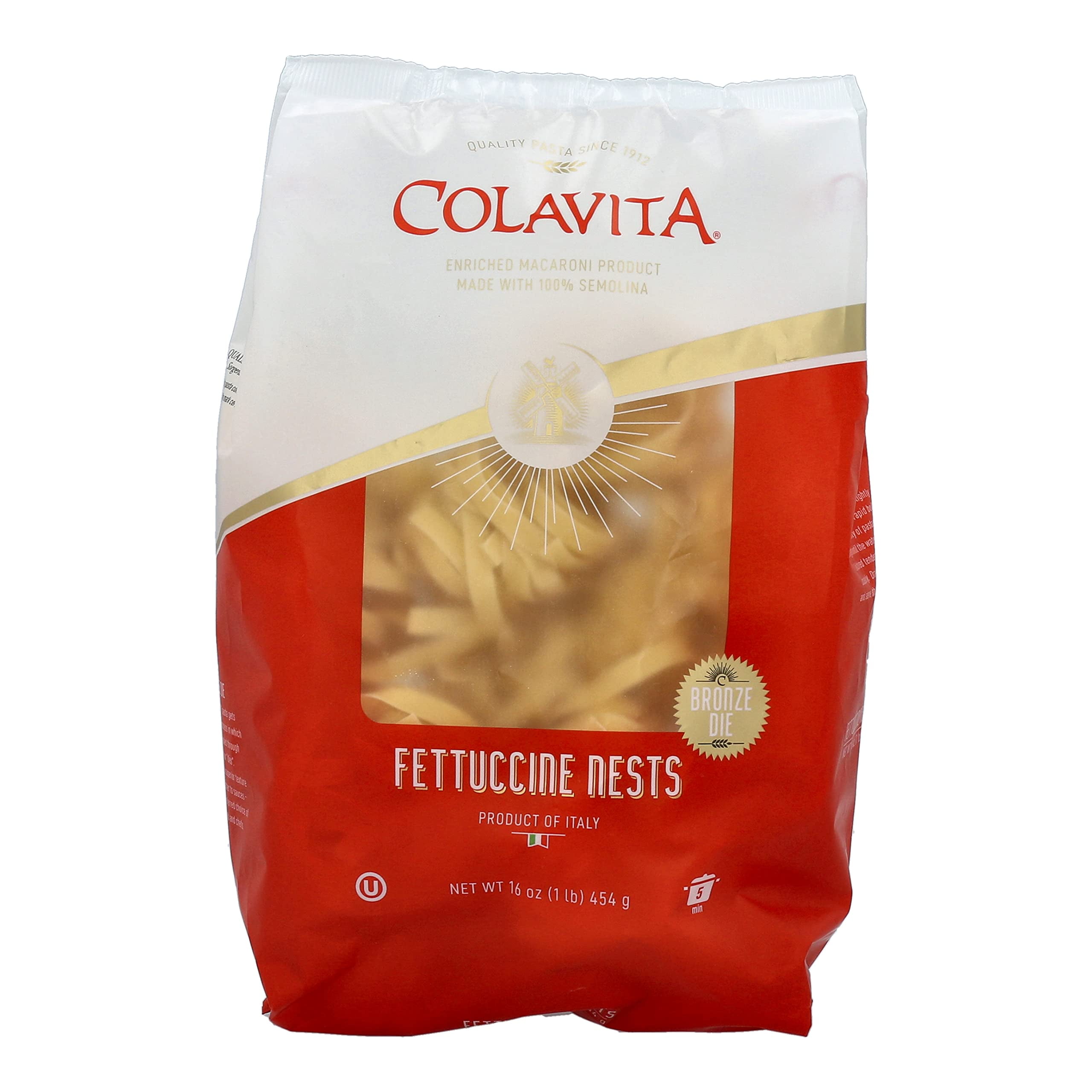 (4 pack) Colavita Fettuccine Nest Pasta, 1 Pound