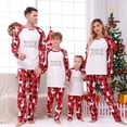 thumbnail image 5 of Meichang Merry Christmas Pajamas for Family Matching Sets Funny Letter Print Plaid Long Sleeve Top and Pant Holiday Nightwear, 5 of 10
