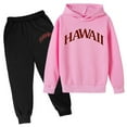 thumbnail image 1 of WEIYLL Tenues d'Automne pour Garçons 2025 Chandail à Capuchon chandail Imprimé Lettre Manches Longues Ensembles Roses 9-10 Ans, 1 of 2