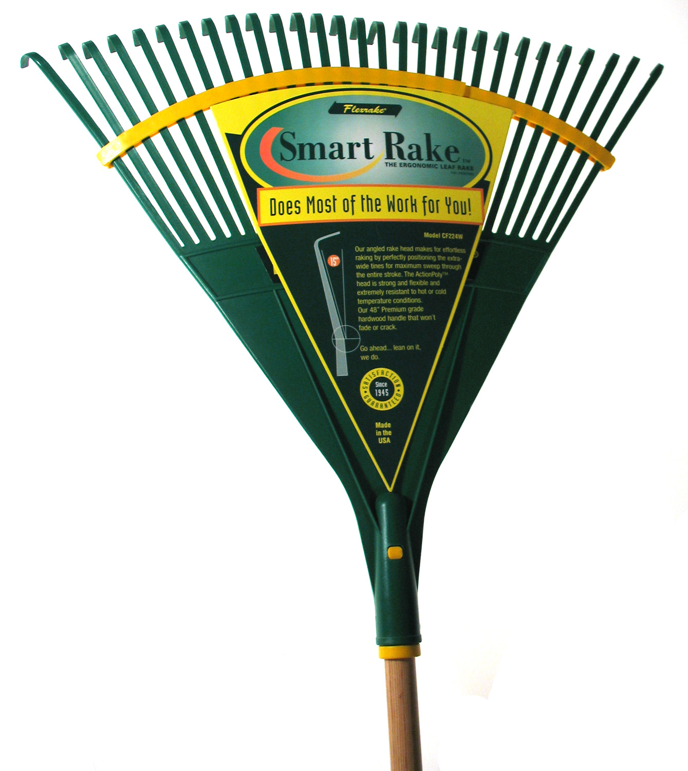 Rakes Flexrake CFP18 18Inch Bamboo Rake with 48Inch Wood Handle Patio