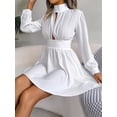 thumbnail image 3 of Solid Mock Neck Cutout Front Dress for Women Above Knee Length, 3 of 5