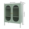thumbnail image 2 of 2-Glass Door Storage Cabinet Adjustable Shelves Vanity Cabinet Accent Cabinet Bedroom Storage Cabinet Kitchen Server Storage Floor Sideboard Cabinet for Kitchen, Bedroom, Living Room, Office, 2 of 10