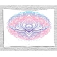 thumbnail image 1 of Rainbow Mandala Tapestry, Psychedelic Eastern Lotus Flower Motif with Colorful Paisleys and Swirls, Wall Hanging for Bedroom Living Room Dorm Decor, 60W X 40L Inches, Multicolor, by Ambesonne, 1 of 2