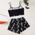 thumbnail image 4 of Weebloom Halloween Womens Pajama Set Sleeveless Vest Shorts Set Casual Print Home Wear Sleepwear Nightwear Pjs Loungewear Navy M, 4 of 5