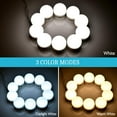 thumbnail image 2 of Rirool Hollywood Vanity Mirror Lights - 10 Dimmable LED Bulbs, 3 Colors (White/Natural/Warm), 5 Brightness Levels, USB Powered, Stick-On with 3M Tape for Makeup, 2 of 9