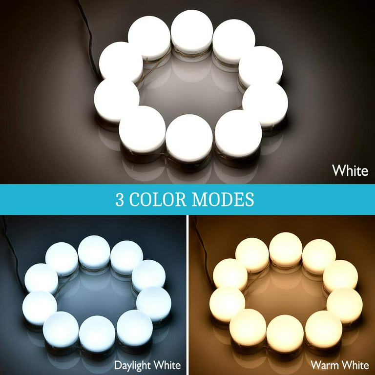 Hollywood Style LED Vanity Mirror Lights Kits 3 Color 10 Dimmable Bulbs  Lighting Fixture Strip For Makeup Dressing Vanity Light