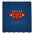 thumbnail image 3 of Ambesonne Mothers Day Shower Curtain, Super Mom Iconic Shield, 69"Wx75"L, Navy Blue Vermilion, 3 of 3