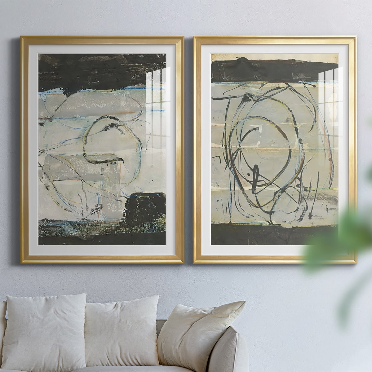 Wexford Home Continuing Energy I Premium Framed Print, 26.5" x 36.5" - Ready to Hang, Gold (Set of 2)