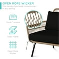 thumbnail image 4 of Best Choice Products Outdoor Woven Rope Sectional Patio Furniture, L-Shaped Conversation Set w/ Table - Natural/Black, 4 of 8