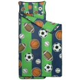 thumbnail image 2 of Green Striped Sports Balls Pattern Toddler Nap Mats for Kids Preschool,Sleeping Mat Bag or Kids,Toddler Sleeping Bag,Toddler Nap Mat or Daycare, 2 of 6
