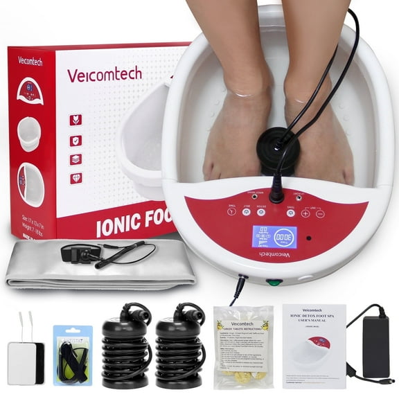 Ionic Foot Detox Machine - Ionic Foot Spa Kit with 10 Ginger Tablets, FIR Belt Massage Pads for Home or Salon Use