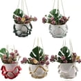 thumbnail image 1 of MesaSe Creative PU Leather Hanging Flower Pot Display Holder with Woven Rope Plant Shelf Planter Decoration, 1 of 10