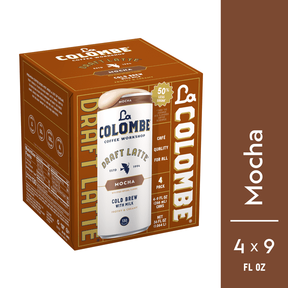 La Colombe Coffee, Mocha Latte, 9 fl oz Cans, 4 Pack