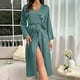 thumbnail image 4 of Bata larga de punto tipo kimono para mujer: ligera, cuello en V, tejido suave, tallas S-XL para ropa de estar por casa/ropa de dormir, 4 of 4