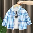thumbnail image 2 of Rhuody Boy Tops Long Sleeve Loose Fit Tops Tees For Toddler And Youth Lapel Blouse Versatile Clothes Light Blue 10-11 Years, 2 of 3