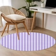 thumbnail image 6 of Buffalo Plaid Round Rug 3.3ft Washable Circle Entryway Rugs Non Slip Farmhouse Purple Checkered Vintage Rustic Area Rug Indoor Floor Carpet for Bedroom Kitchen Living Room Office Dining Room Nursery, 6 of 9