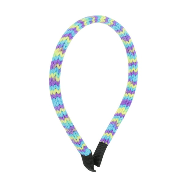 Accesorios para el cabello de lana de punto 1 Pc de Unique Bargains para mujeres Azul Amarillo