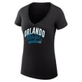 thumbnail image 2 of Women's G-III 4Her by Carl Banks Black Orlando Magic Filigree Logo V-Neck Fitted T-Shirt, 2 of 3