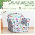 thumbnail image 3 of Bedroom Furniture Qaba Kid's Sofa Chair with Dinosaur Design and Thick Padding, Flannel-Covered Toddler Armchair for Bedroom, Playroom,Cribs, 3 of 10