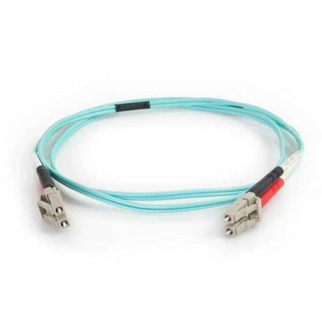 8 m LC-LC 50-125 OM4 Duplex Multimode PVC Fiber Optic Cable - Aqua