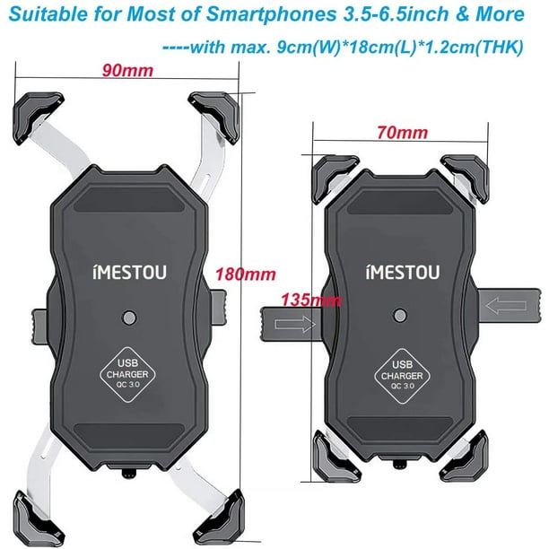 Prise USB moto double charge RAPIDE 3.0A étanche multi-fixation