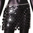 thumbnail image 5 of Jinhomg Party Skirt for Women Sparkly Rainbow Sequin Mini Skirts 2025 Trendy Sheer See Through Bodycon Skirt Shiny Club Night Out Skirts Black Free Size, 5 of 10