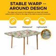 thumbnail image 4 of White Pink Flower Table Cloths for 3 Foot Rectangle Tables, Shabby Chic Spring Vintage Leaf Green Patio Waterproof Elastic Fitted Tablecloths, Washable Rectangular Table Cover for Camping, 4 of 8