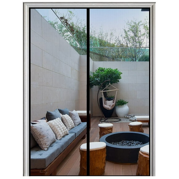 Puerta mosquitera magnética Homearda 34x82 pulgadas de malla de fibra de vidrio