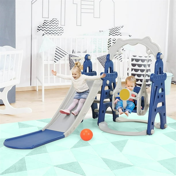 Senbabe 3in1 Kids Slide for Toddlers Age 13 Slide and Swing Set