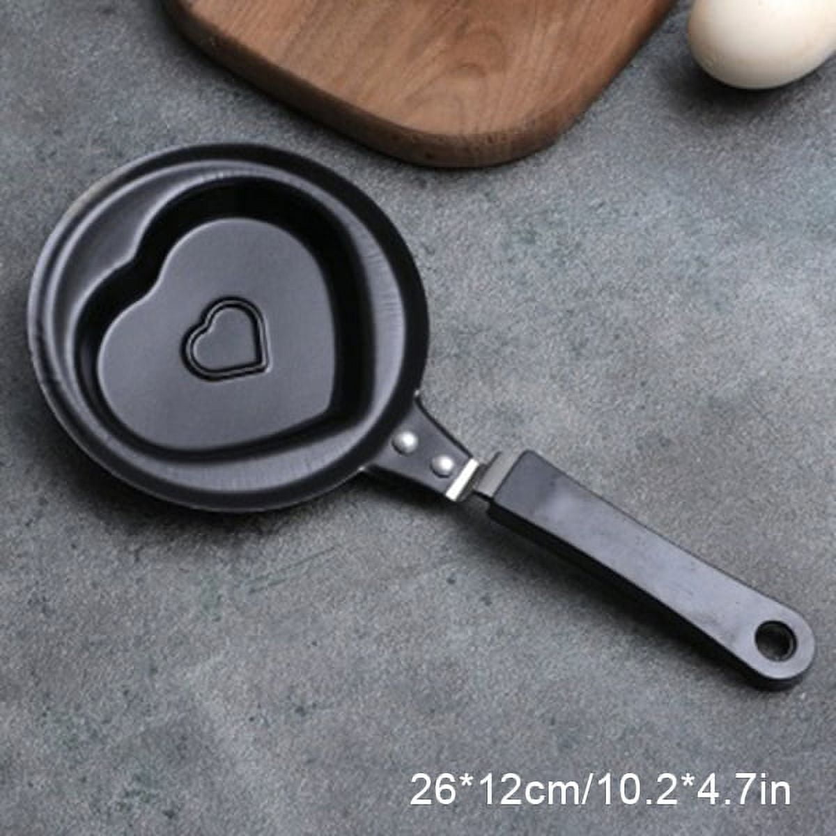NINGVIHE Egg Pan,Nonstick Egg Frying Pan,Skillet Pans for Cooking,Multi Egg  Cooker Pan for Breakfast,Hearts and Circles(Heart)