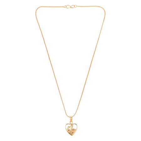 Efulgenz Cubic Zircon Heart Kissing Swan Love Pendant Chain Necklace CZ Jewelry Valentine Gift for Women