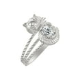 thumbnail image 4 of RYLOS Rings for Women 14K White Gold CAT Ring Oval 7X5MM Gemstone &  Sparkling Diamonds April White Topaz Jewelry Size 5, 4 of 7