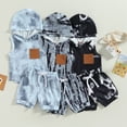 thumbnail image 5 of Douhoow Baby Boy 2pcs Clothes Set Sleeveless Hooded Neck Tie-dye Tops Shorts, 5 of 9