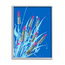 Stupell Industries Vivid Glam Lipstick Arrangement Graphic Art Gray Framed Art Print Wall Art, Design by Lil' Rue