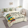 thumbnail image 3 of Feelyou Inspirational Word Bedding Comforter Set 7pcs, Vintage Cartoon Books Queen Bedding Sets, Teen Kid Child Reversible Queen Sheet Sets, Lightweight Room Decor, 3 of 7