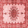 thumbnail image 1 of Ahgly Company Indoor Square Medallion Red Traditional Area Rugs, 4' Square, 1 of 4