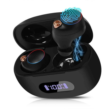 UrbanX True Wireless Bluetooth Earbuds + Charging Case, Black, Dual Connect, IPX5 Water Resistance, Bluetooth 5.2 Connection, Balanced, Bass Boost Compatible with Poco F3 GT