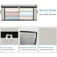 thumbnail image 4 of WarmHaven Storage 4-Pack Clothes Organizer Storage Bags Foldable Storage Box with Large Clear Window Sturdy Handles for Closet, Dorm, Pillows, Bedding, Clothes, Blankets, 35L, Ivory, 4 of 15