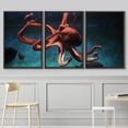 thumbnail image 3 of wall26 - 3 Piece Framed Canvas Wall Art - Common Octopus (Octopus Vulgaris). Wildlife Animal. - Modern Home Art Stretched and Framed Ready to Hang - 24"x36"x3 BLACK, 3 of 5