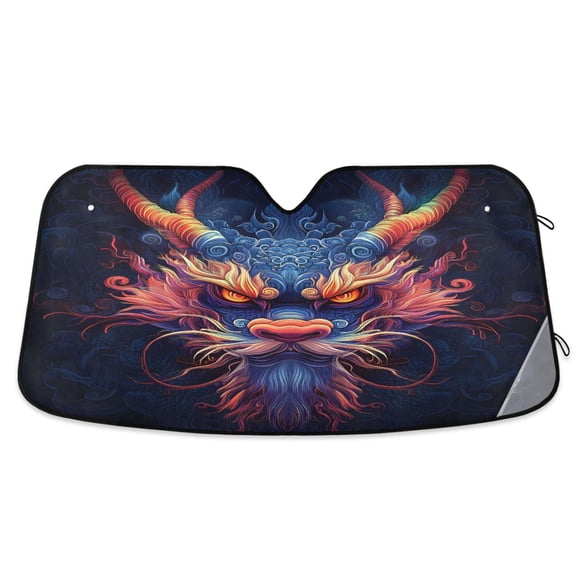 ALAZA Cool Dragon Pattern Windshield Sun Shade Car Foldable Visor Block UV Rays Protector 55"x27.6"